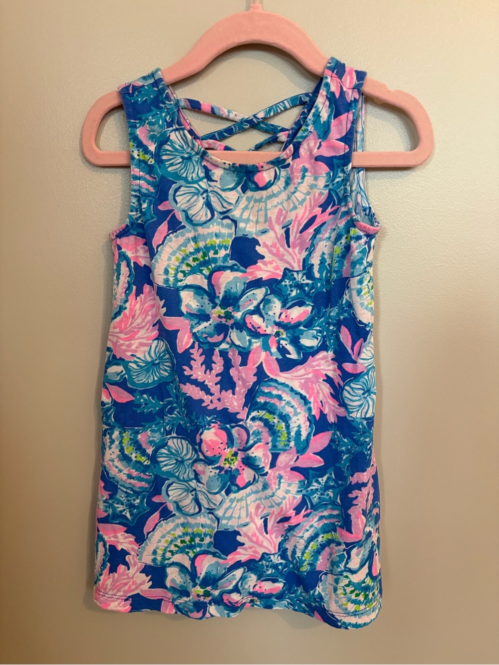 Lilly Pulitzer Blue & Pink Floral Tank Dress